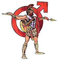 Mars warrior with symbol